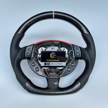 Load image into Gallery viewer, CCexcellent  For 2008 2009 2010 2011 2012 2013 2014 2015 2016 2017 2018 2019 Maserati Gran Turismo carbon fiber steering wheel  with black perforated leather sides
