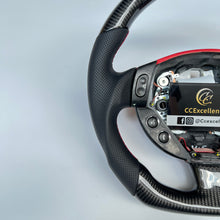 Load image into Gallery viewer, CCexcellent  For 2008 2009 2010 2011 2012 2013 2014 2015 2016 2017 2018 2019 Maserati Gran Turismo carbon fiber steering wheel  with black perforated leather sides
