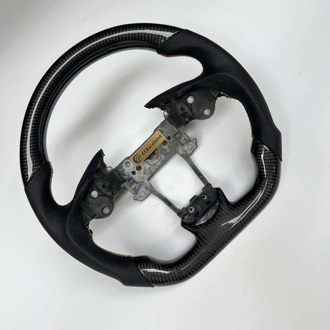 CCexcellent  For Acura TL 2009 2010 2011 2012 2013 2014 carbon steering wheel with black perforated leather sides