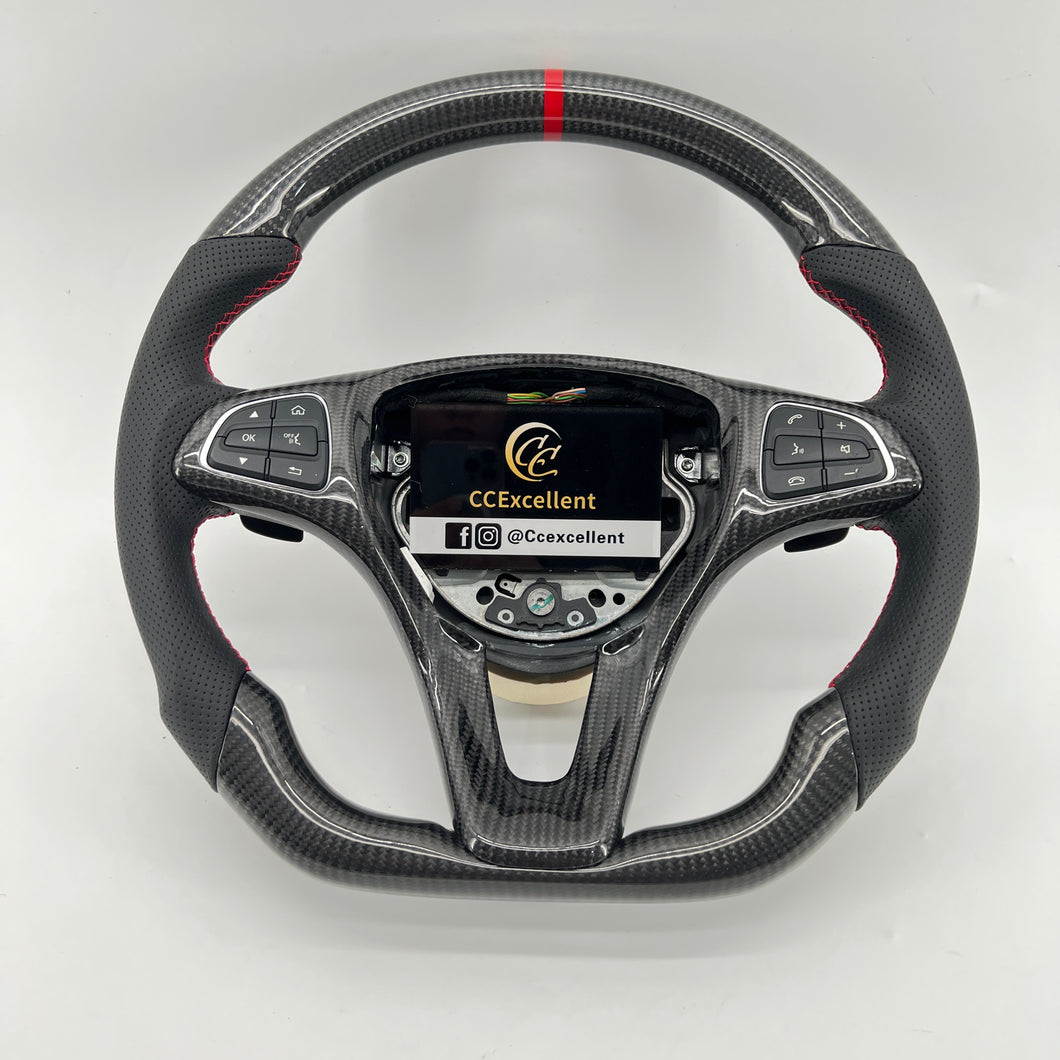 CCexcellent For Mercedes Benz W205 C117 C218 C180 W213 C253 W166 W447 carbon fiber steering wheel