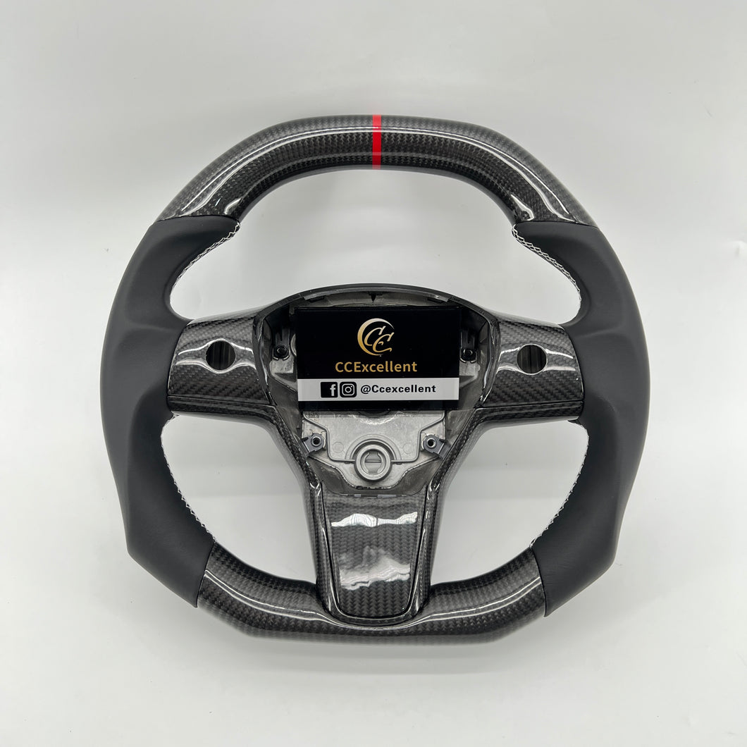 CCexcellent For Tesla 2017 2018 2019 2020 2021 Model Y carbon fiber steering wheel