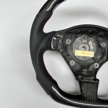 Load image into Gallery viewer, CCexcellent For 2008 2009 2010 2011 2012 2013 2014 2015 2016 2017 2018 2019 Maserati Gran Turismo carbon fiber steering wheel with black perforated leather sides
