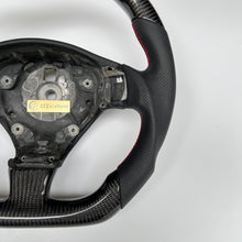 Load image into Gallery viewer, CCexcellent For 2008 2009 2010 2011 2012 2013 2014 2015 2016 2017 2018 2019 Maserati Gran Turismo carbon fiber steering wheel with black perforated leather sides
