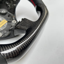 Load image into Gallery viewer, CCexcellent For 2008 2009 2010 2011 2012 2013 2014 2015 2016 2017 2018 2019 Maserati Gran Turismo carbon fiber steering wheel with black perforated leather sides
