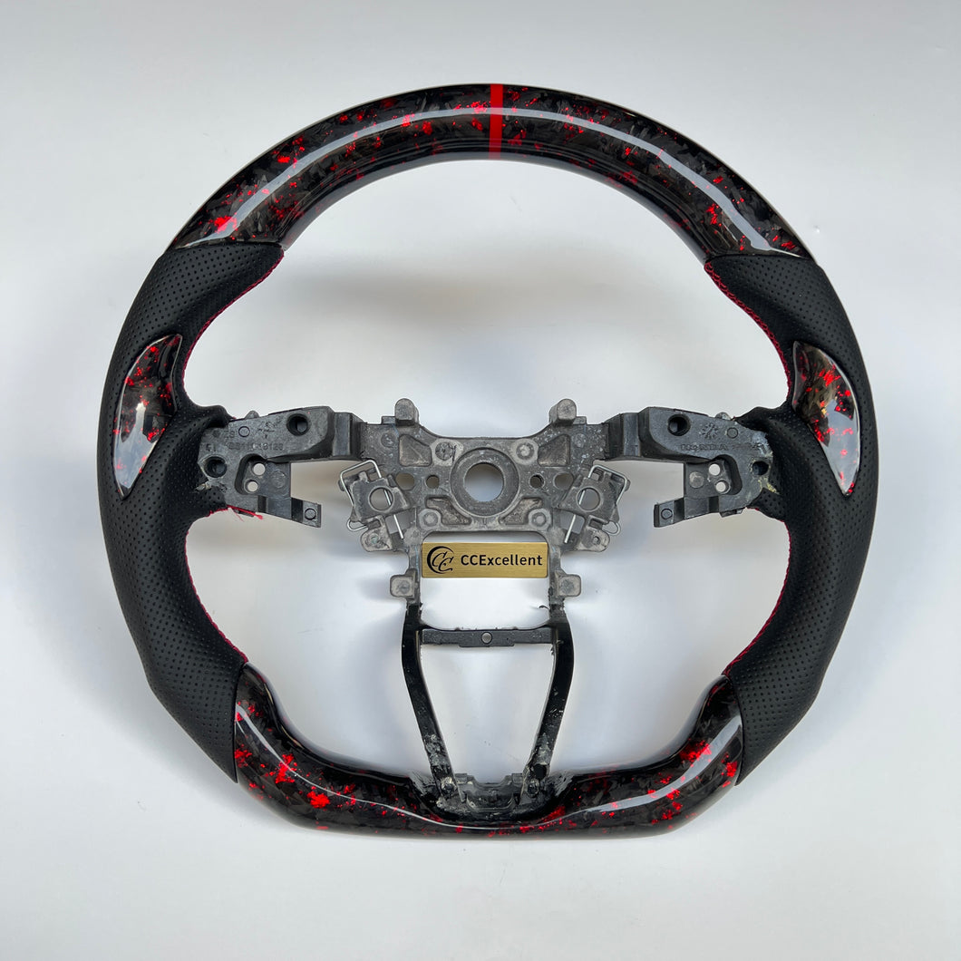 CCexcellent For Honda 10th Gen Accord Red Flake Forged carbon fiber steering wheel