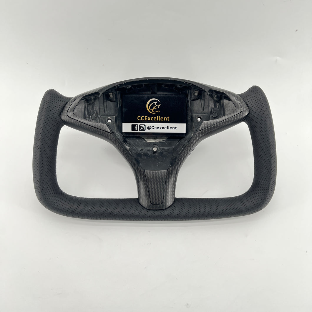 CCexcellent For Tesla Model X carbon fiber steering wheel with F1 shape design
