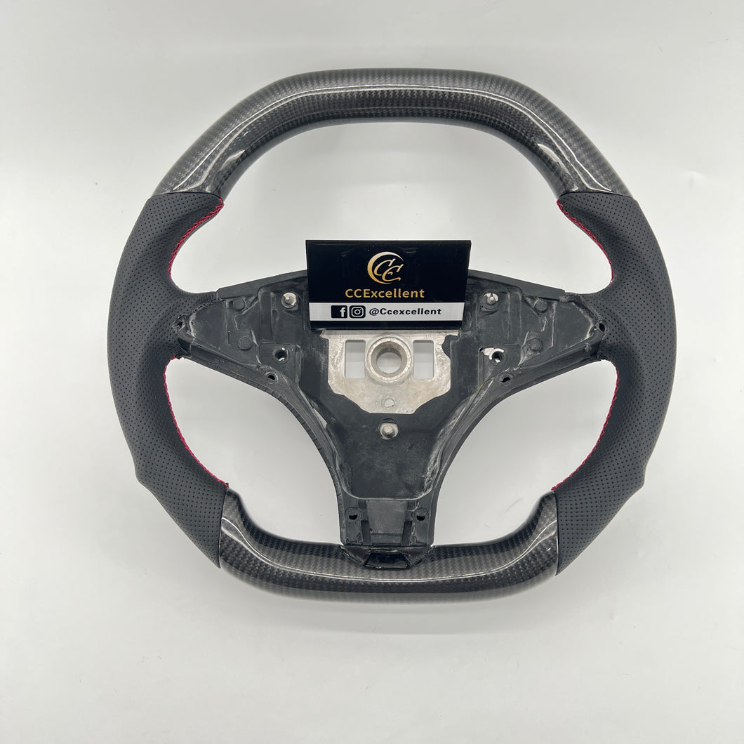 CCexcellent For Tesla Model X carbon fiber steering wheel with glossy carbon