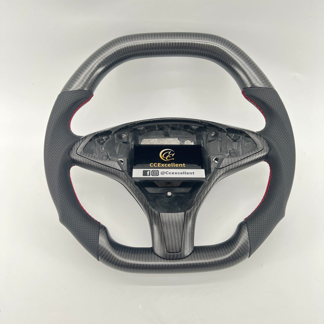 CCexcellent For Tesla Model X carbon fiber steering wheel core with trim