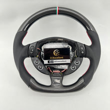 Load image into Gallery viewer, CCexcellent  For 2008 2009 2010 2011 2012 2013 2014 2015 2016 2017 2018 2019 Maserati Gran Turismo  carbon fiber steering wheel with black perforated leather sides
