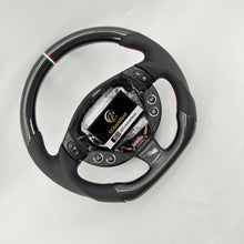 Load image into Gallery viewer, CCexcellent  For 2008 2009 2010 2011 2012 2013 2014 2015 2016 2017 2018 2019 Maserati Gran Turismo  carbon fiber steering wheel with black perforated leather sides
