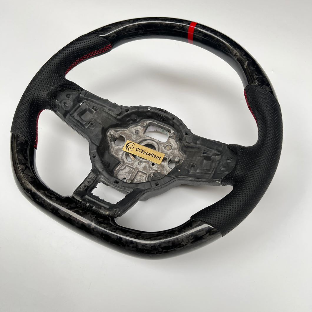 CCExcellent for Volkswagen MK7 2015-2019 carbon fiber steering wheel red stripe