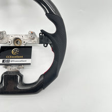Load image into Gallery viewer, CCexcellent For Infiniti G37 2008/2009/2010/2011/2012/2013 black carbon fiber steering wheel with perforated leather 4
