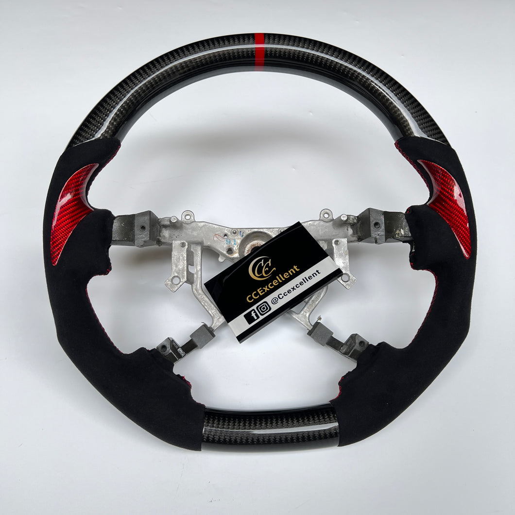 CCExcellent for Toyota Tundra  2007-2013 carbon fiber steering wheel red stripe
