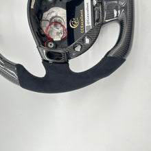 Load image into Gallery viewer, CCexcellent  For 2008 2009 2010 2011 2012 2013 2014 2015 2016 2017 2018 2019 Maserati Gran Turismo  carbon  fiber LED steering wheel with Black Italian alcantara sides
