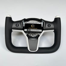 Load image into Gallery viewer, CCexcellent For Tesla Model Y 2017-2021 carbon fiber steering wheel yoke shape design
