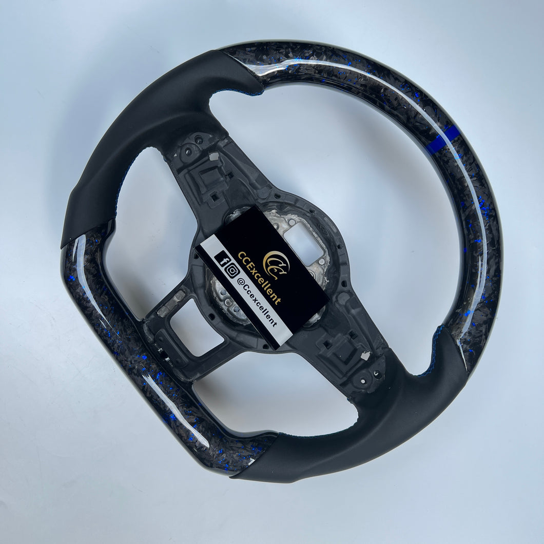 CCExcellent for Volkswagen MK7 2015-2019 carbon fiber steering wheel black smooth leather