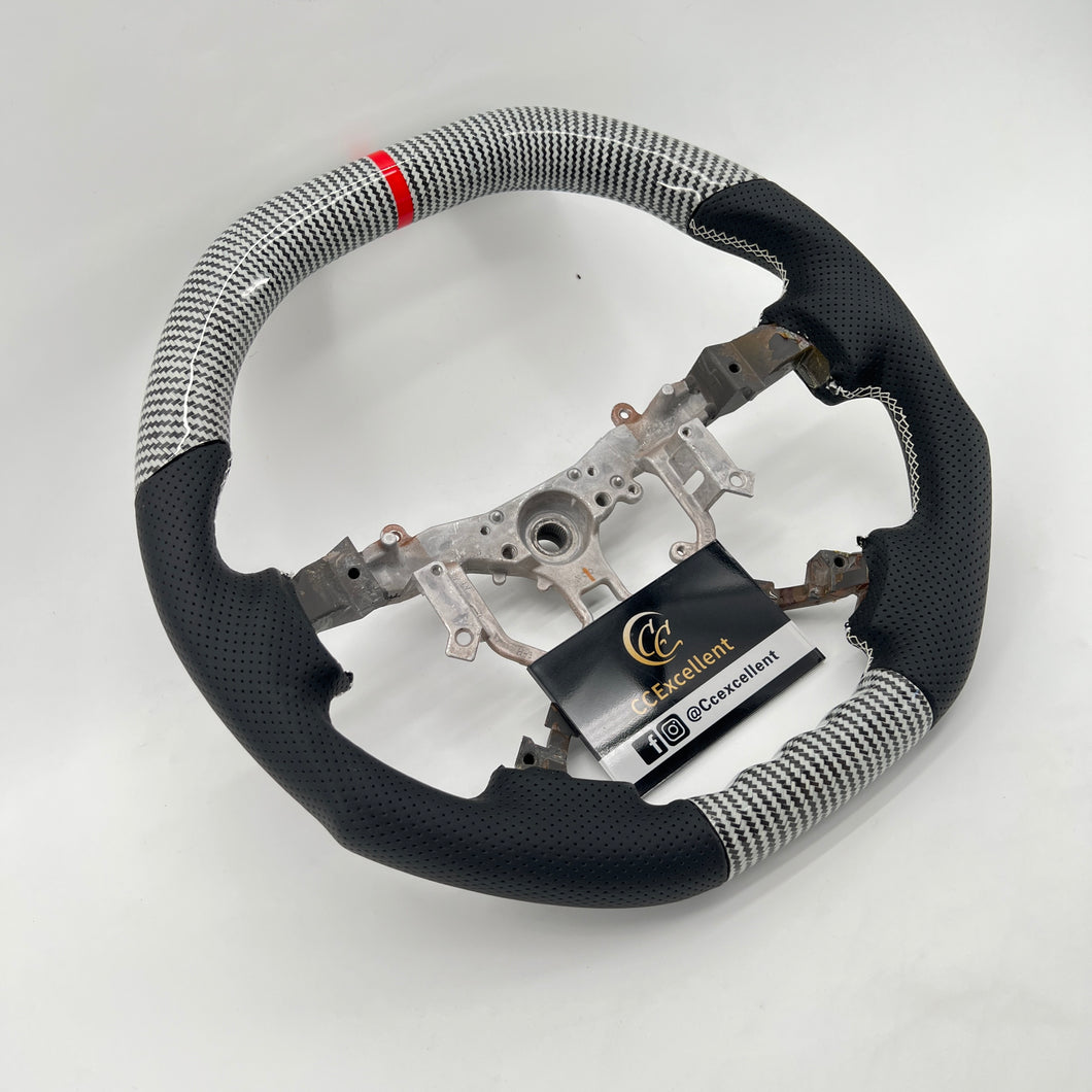 CCExcellent for Toyota Tundra  2007-2013 carbon fiber steering wheel white stitching