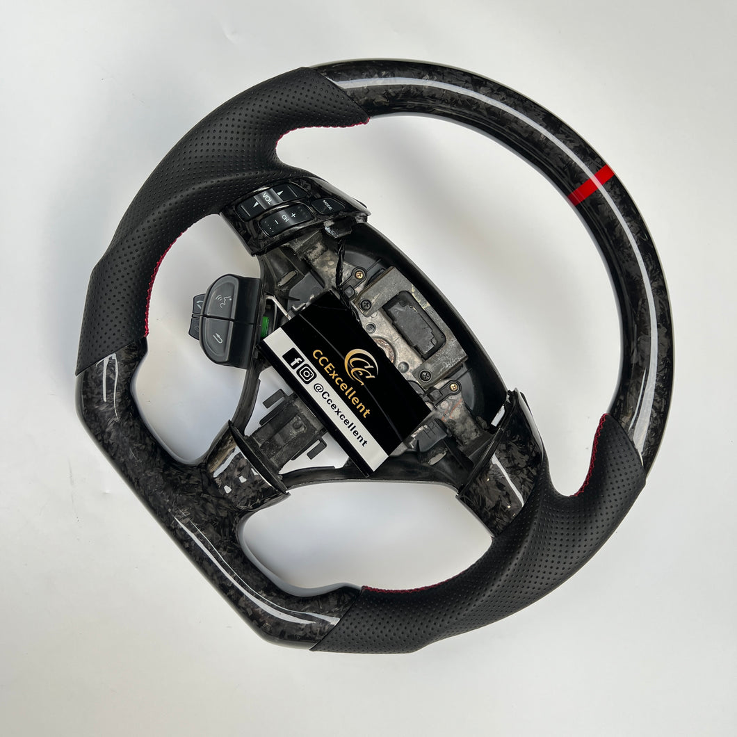 CCexcellent  For Acura 2004 2005 2006 2007 2008 TSX carbon steering wheel with black perforated leather sides